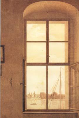 View of the Artist's Studio Right Window (mk10), Caspar David Friedrich